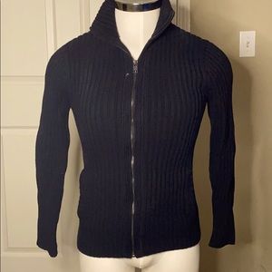 Express Solid Ribbed Full Zip Sweater
